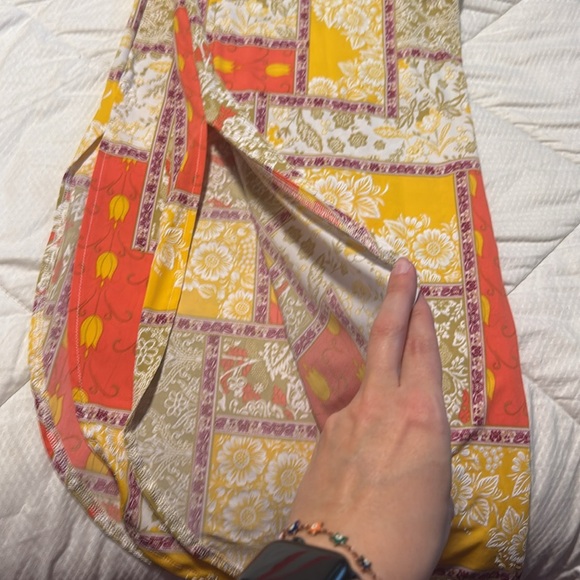 Colorful Patchwork Wide-Leg Pants size large L fun spring palazzo pants - Picture 5 of 6